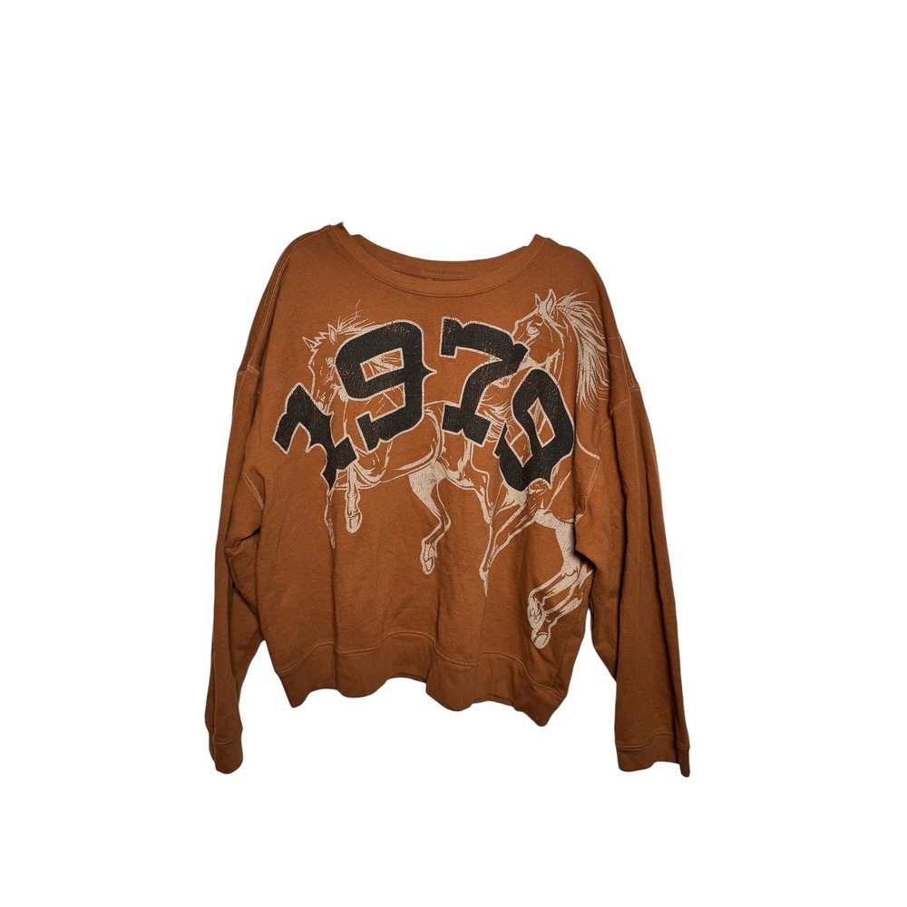 PILCRO 1979 Horse Graphic Crewneck Sweatshirt Brown XL Relaxed Fit *RARE* EUC - Picture 3 of 6